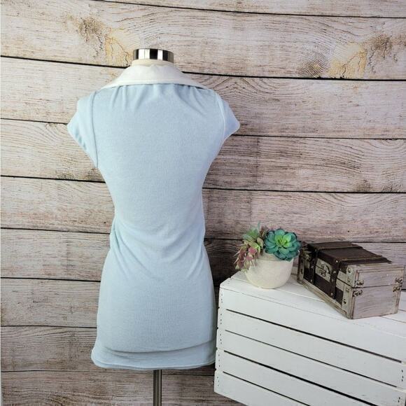 NWT PrettyLittleThing Baby Blue Towelling Contrast Collar Bodycon Dress 4 - Picture 3 of 7